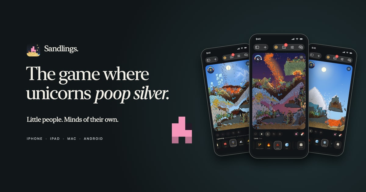 Sandlings banner: the game where unicorns poop silver
